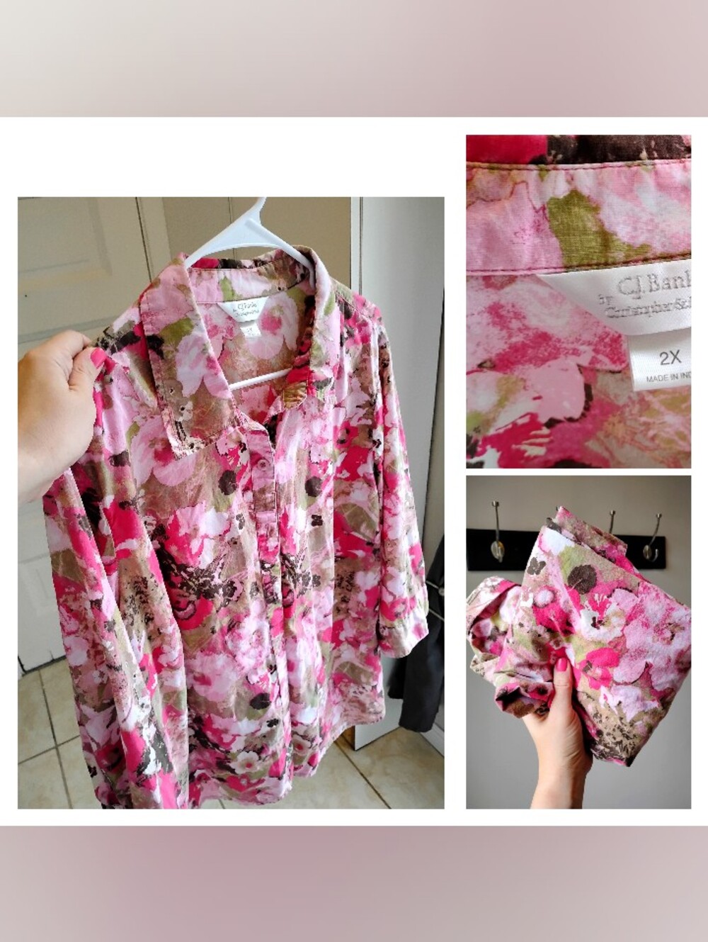 Croft Pink Plethora Floral Button Down Shirt